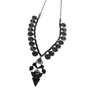 ELF Brand Tribal Coin Money Necklace Statement Boho Ethnic Pendant 18”